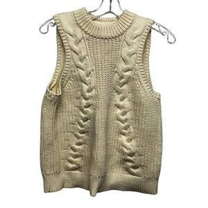NWT Banana Republic Women's Cable Knit Sweater Vest Round Neck Sleeveless Size M